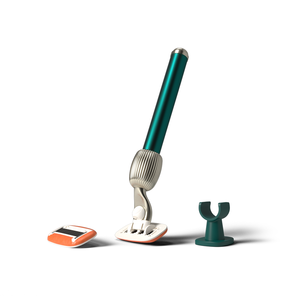 The Razor Starter Set: Cuchilla+2 cabezales+Soporte
